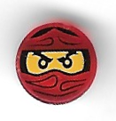 LEGO® Tegel Rond met Motief Doorzichtig Rood 98138pb048