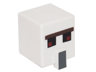 LEGO® los onderdeel Hoofd Aangepast in kleur Wit 23766pb001