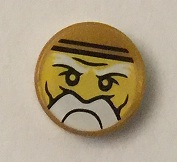 LEGO® onderdeel Tegel Rond met Motief Parel Goud 98138pb044