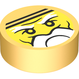 LEGO® onderdeel Tegel Rond met Motief Parel Goud 98138pb044