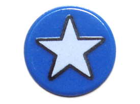 LEGO® los onderdeel Tegel Rond met Motief Blauw 98138pb036