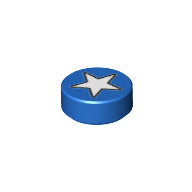 Plaatje in Gallery viewer laden, LEGO® los onderdeel Tegel Rond met Motief Blauw 98138pb036