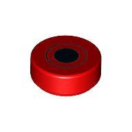 Plaatje in Gallery viewer laden, LEGO® los onderdeel Tegel Rond met Motief Rood 98138pb043