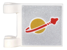 LEGO® los onderdeel Vlag met Motief in kleur Wit 2335pb143