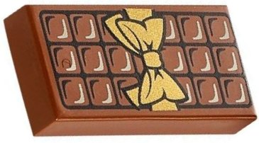 LEGO® onderdeel Tegel met Motief Roodachtig Bruin 3069pb0440