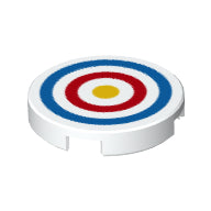 Plaatje in Gallery viewer laden, LEGO® los onderdeel Tegel Rond met Motief Wit 14769pb086