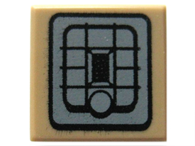LEGO® onderdeel Tegel met Motief Donker Geelbruin 3070pb090