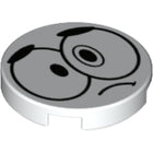 LEGO® los onderdeel Tegel Rond met Motief Wit 14769pb118