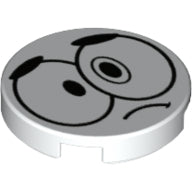 LEGO® los onderdeel Tegel Rond met Motief Wit 14769pb118