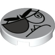 LEGO® los onderdeel Tegel Rond met Motief Wit 14769pb119