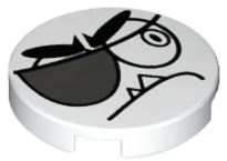 LEGO® los onderdeel Tegel Rond met Motief Wit 14769pb119