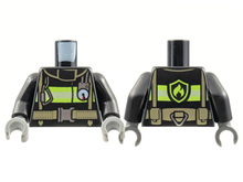 Plaatje in Gallery viewer laden, LEGO® los onderdeel Lijf met Motief Zwart 973pb1302c01