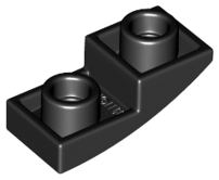 LEGO® los onderdeel Dakpan Gebogen in kleur Zwart 24201