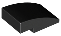 Plaatje in Gallery viewer laden, LEGO® los onderdeel Dakpan Gebogen in kleur Zwart 24309