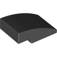 Plaatje in Gallery viewer laden, LEGO® los onderdeel Dakpan Gebogen in kleur Zwart 24309