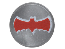 Plaatje in Gallery viewer laden, LEGO® los onderdeel Tegel Rond met Motief Zilver 98138pb040