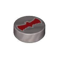 Plaatje in Gallery viewer laden, LEGO® los onderdeel Tegel Rond met Motief Zilver 98138pb040