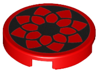 Plaatje in Gallery viewer laden, LEGO® los onderdeel Tegel Rond met Motief Rood 14769pb126