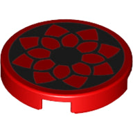 LEGO® los onderdeel Tegel Rond met Motief Rood 14769pb126
