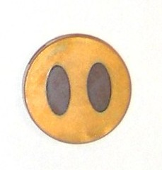 LEGO® onderdeel Tegel Rond met Motief Parel Goud 14769pb108