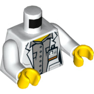 Plaatje in Gallery viewer laden, LEGO® los onderdeel Lijf met Motief Wit 973pb2505c01