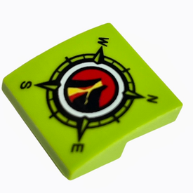 LEGO® onderdeel Dakpan Gebogen met Motief Limoen 15068pb084