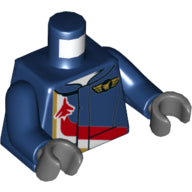 Plaatje in Gallery viewer laden, LEGO® los onderdeel Lijf met Motief Donkerblauw 973pb2473c01