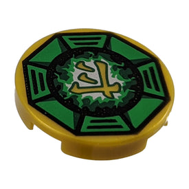 LEGO® onderdeel Tegel Rond met Motief Parel Goud 14769pb143