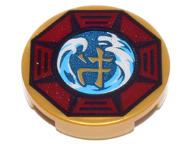 LEGO® onderdeel Tegel Rond met Motief Parel Goud 14769pb144