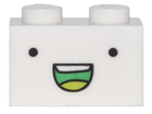 LEGO® los onderdeel Steen met Motief in kleur Wit 3004pb146