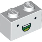 LEGO® los onderdeel Steen met Motief in kleur Wit 3004pb146