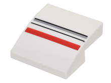 Plaatje in Gallery viewer laden, LEGO® los onderdeel Dakpan Gebogen met Motief Wit 15068pb075