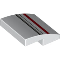 Plaatje in Gallery viewer laden, LEGO® los onderdeel Dakpan Gebogen met Motief Wit 15068pb075