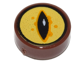 LEGO® Tegel Rond met Motief Roodachtig Bruin 98138pb056