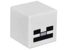 Plaatje in Gallery viewer laden, LEGO® los onderdeel Hoofd Aangepast in kleur Wit 19729pb004