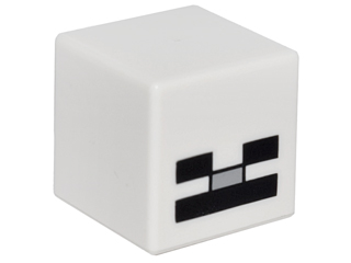 LEGO® los onderdeel Hoofd Aangepast in kleur Wit 19729pb004