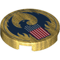 LEGO® onderdeel Tegel Rond met Motief Parel Goud 14769pb158