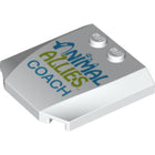 LEGO® los onderdeel Wig met Motief in kleur Wit 45677pb096