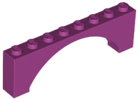 LEGO® los onderdeel Steen Boog in kleur Magenta 16577