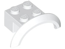 LEGO® los onderdeel Spatbord in kleur Wit 98282