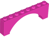 LEGO® los onderdeel Steen Boog in kleur Donker Roze 16577