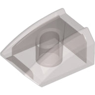 Plaatje in Gallery viewer laden, LEGO® los onderdeel Dakpan Gebogen Doorzichtig Zwart 30602