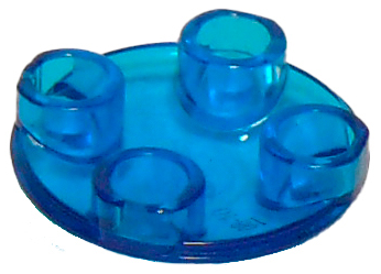 LEGO® los onderdeel Plaat Rond Doorzichtig Donkerblauw 2654