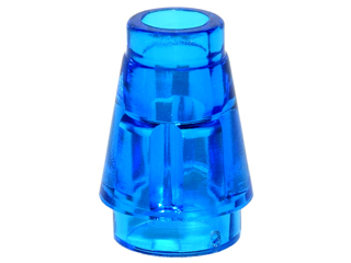 LEGO® los onderdeel Kegel Doorzichtig Donkerblauw 4589b