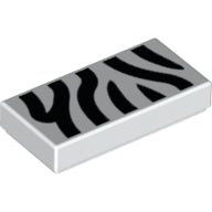 Plaatje in Gallery viewer laden, LEGO® los onderdeel Tegel met Motief in kleur Wit 3069pb0534