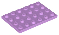 Plaatje in Gallery viewer laden, LEGO® los onderdeel Plaat Algemeen Medium Lavendel 3032