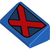 Plaatje in Gallery viewer laden, LEGO® los onderdeel Dakpan met Motief Blauw 85984pb155