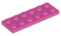 LEGO® los onderdeel Plaat Algemeen in kleur Donker Roze 3795