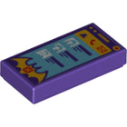 LEGO® los onderdeel Tegel met Motief Donkerpaars 3069pb0547