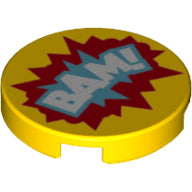 LEGO® los onderdeel Tegel Rond met Motief Geel 14769pb168